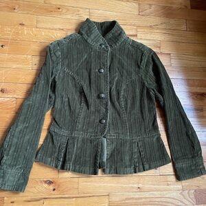 Olive green high neck corduroy jacket